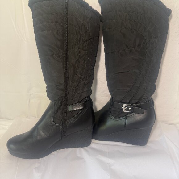 Unisa Hailee Wedge Black Tall Boots size 8.5 - Picture 11 of 12
